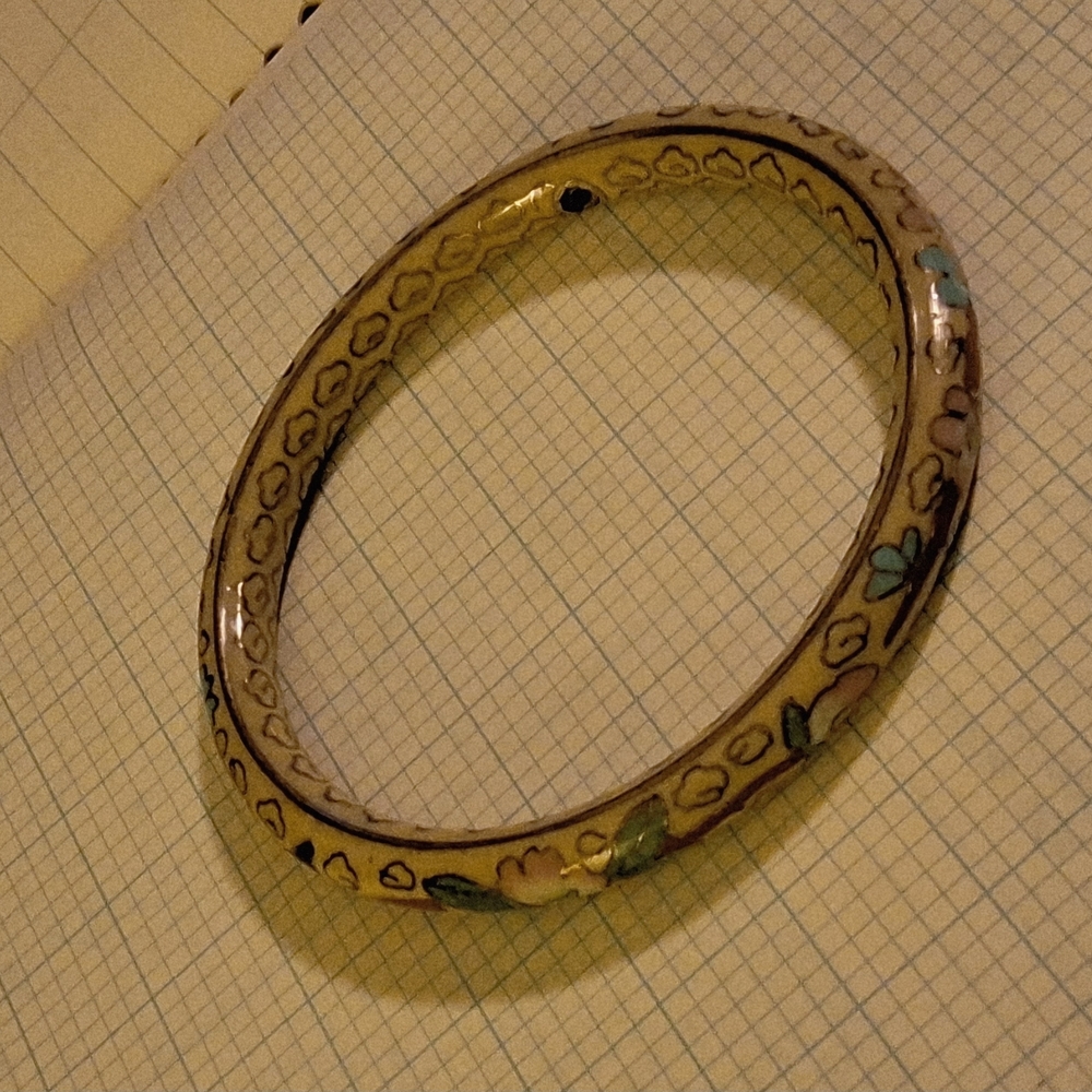 Elegant Cloisoinne Multicolor Enamel Bangle - Picture 4 of 6